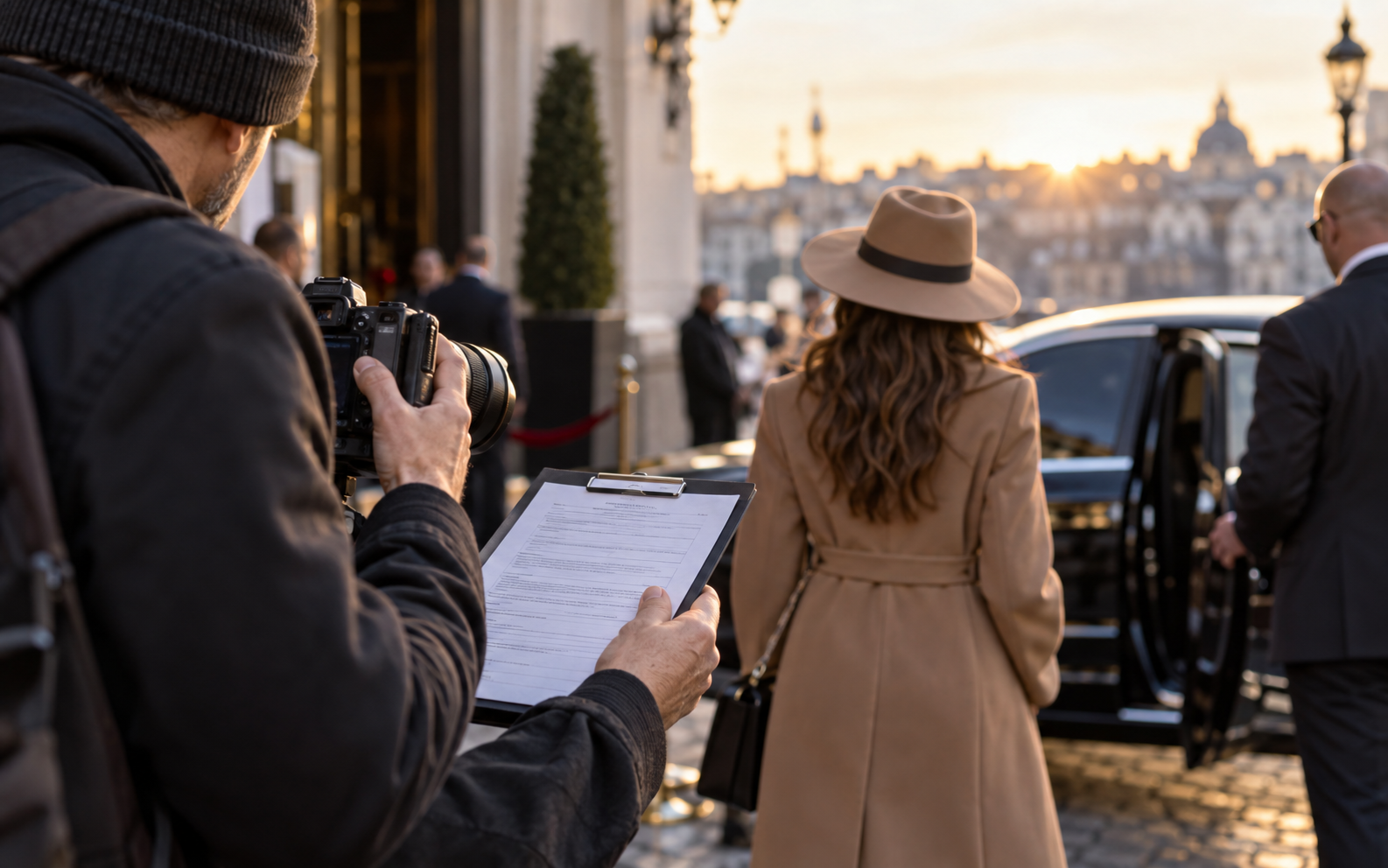Fotógrafo registrando documentação antes de publicar uma imagem
